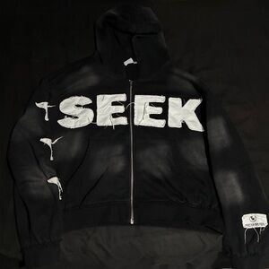Black Hoodie with White SEEK Design